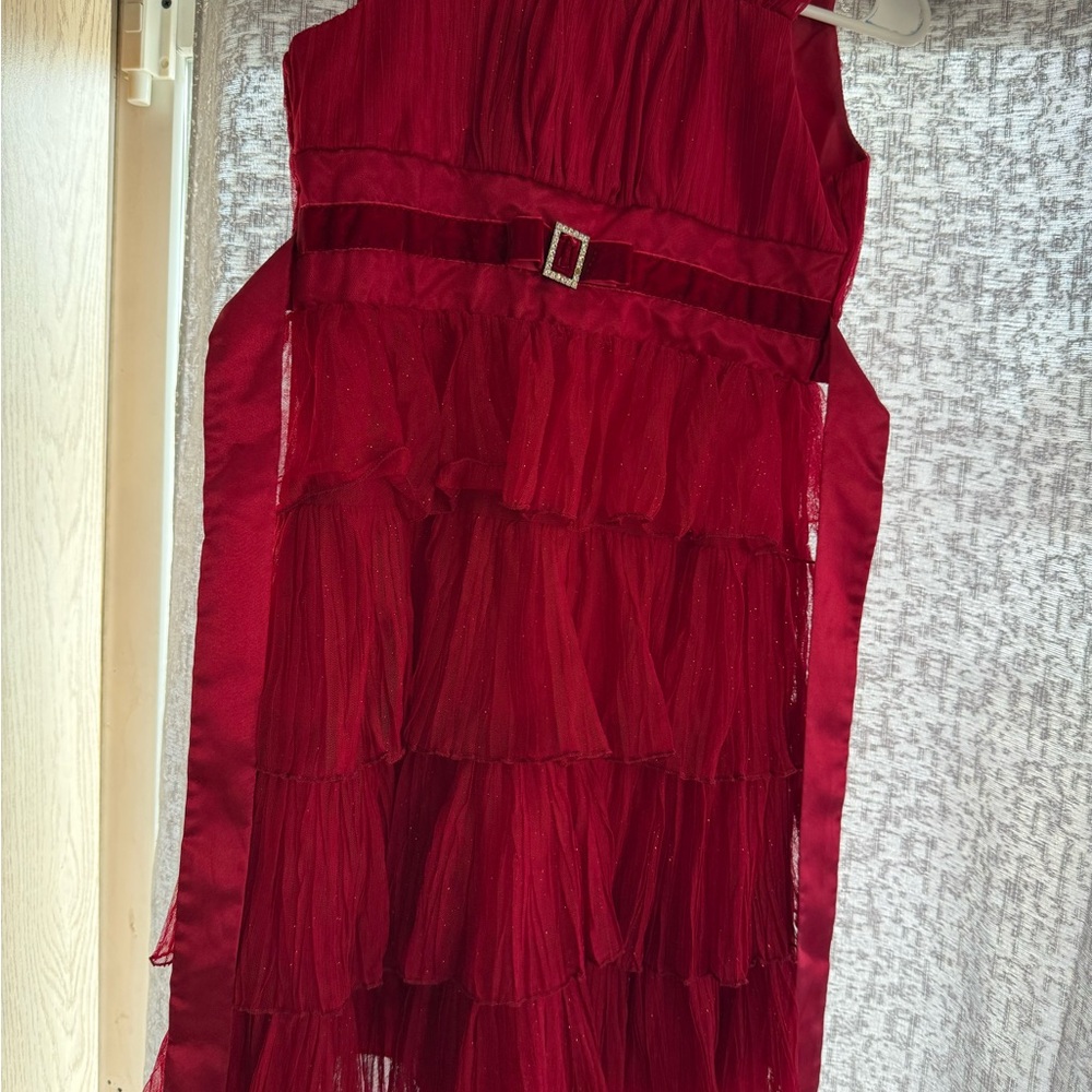 Jona Michelle Red Satin Dress Lining with Branded Label